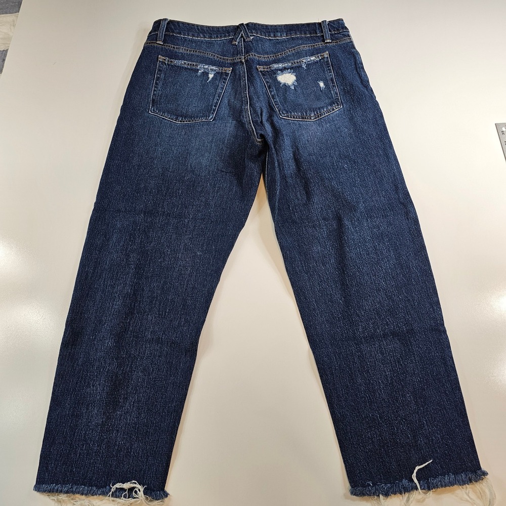 Amazon Womens Jeans Size 16 REG Dark Wash Distressed Raw Hem